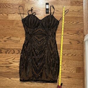 NWT Fashion Nova Black Sequin Mini Dress